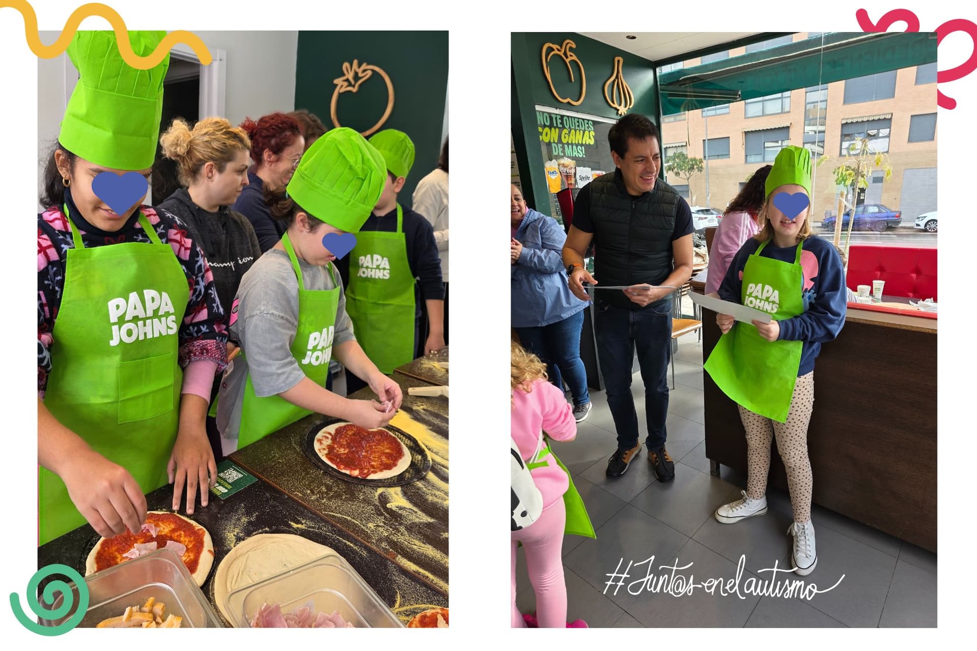 Papa Johns Pizza y diplomas