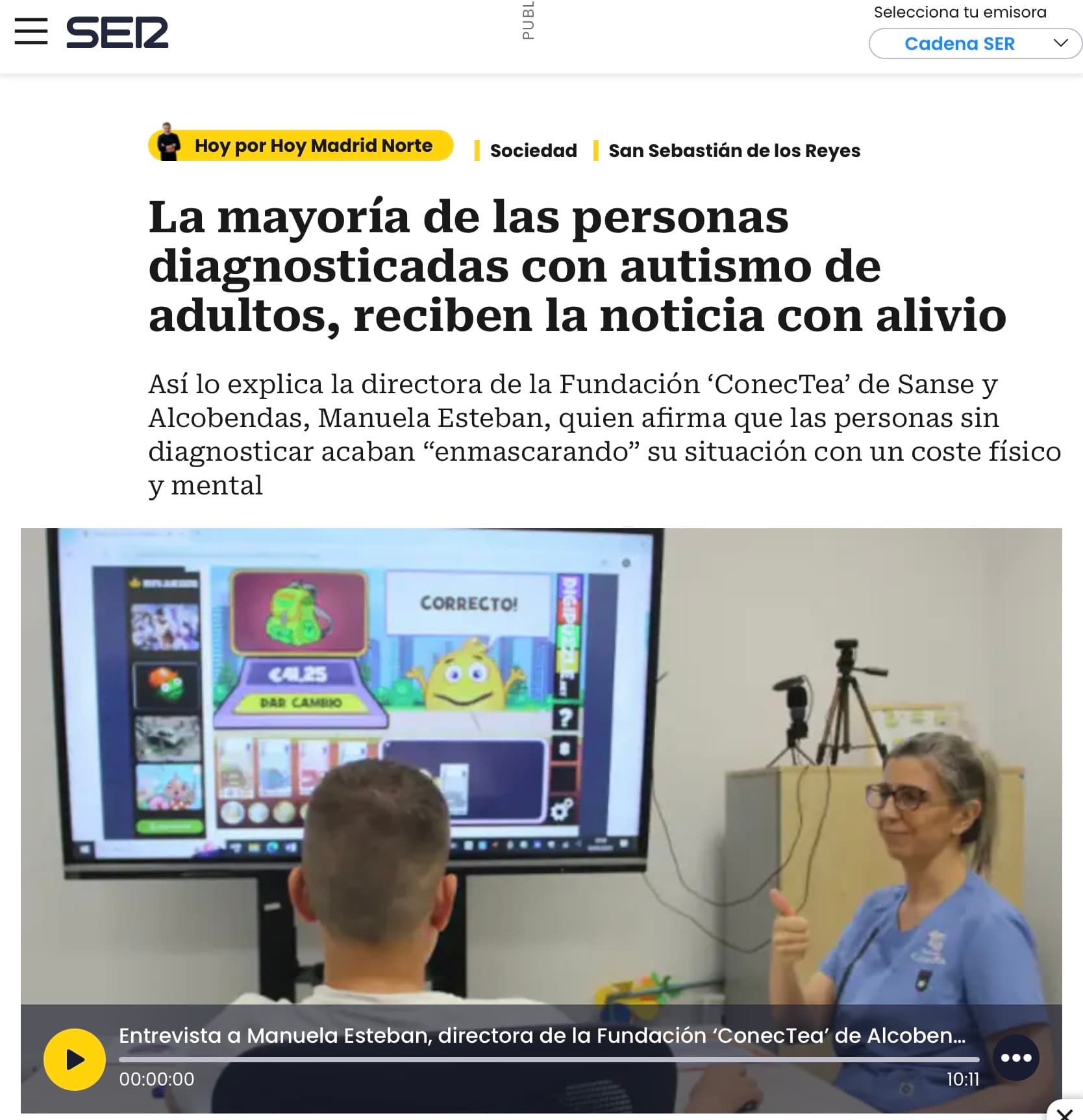 Entrevista SER Madrid Norte Diagnóstico Tardío