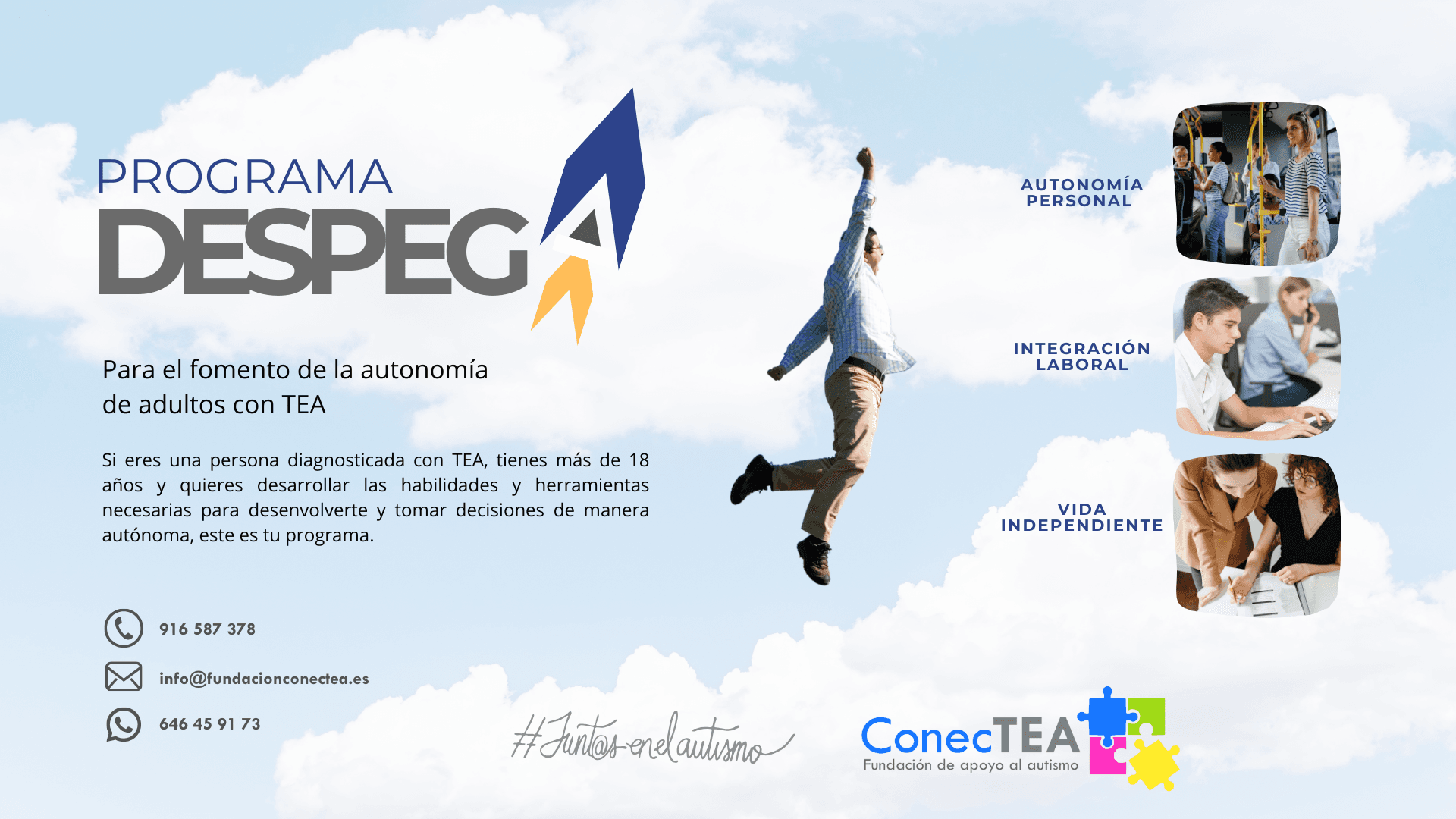 Fundación ConecTEA pone en marcha el Programa Despega para el fomento de la autonomía personal y la vida independiente de adultos con TEA - Hero Image