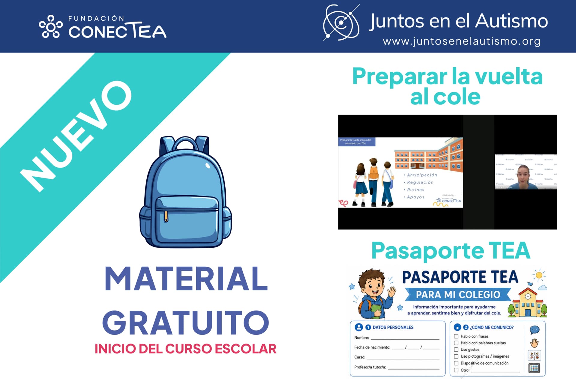 Recursos vuelta al cole alumnado TEA