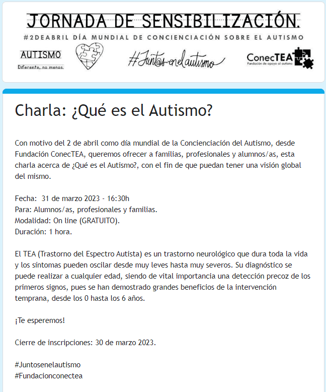 No queda nada: se acerca el Día Mundial del Autismo 2023 - Embedded Image 10